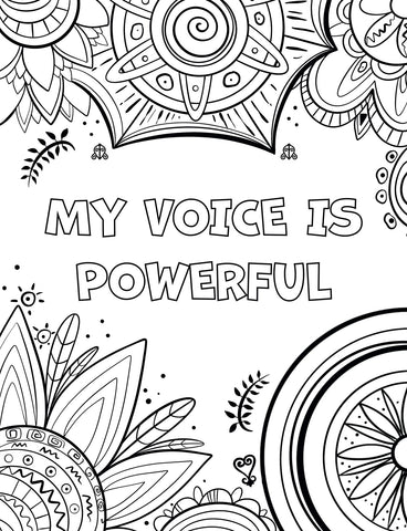 Affirmations Coloring Sheet- My Voice is Powerful