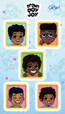 Brown Boy Joy Sticker Set (4)